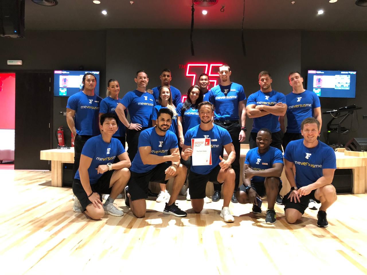 Chris with the Fitness First team at The Palm, Dubai